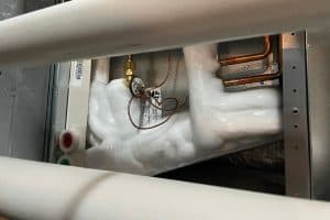 frozen indoor ac coil